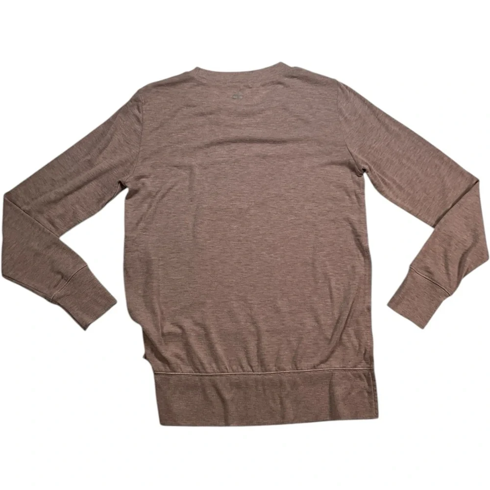 NWOT Alo Yoga Glimpse Split‎ Side Hem Long Sleeve Dusted Plum Heather Size Small